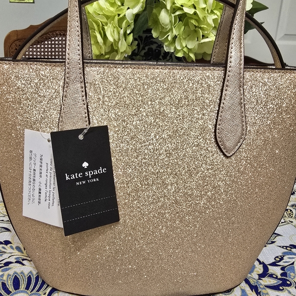 Kate Spade Gold Tote with Elegant Shimmer - Picture 2 of 6